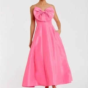 Mac Duggal Vibrant Pink Gown with Statement Bow